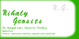 mihaly geosits business card